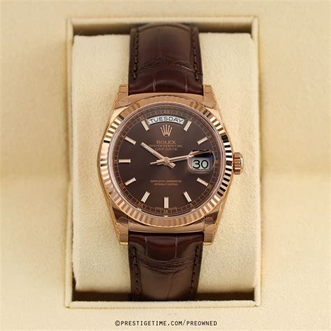 rolex chocolate gold|preowned rolex with chocolate interior.